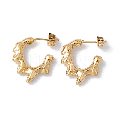Ion Plating(IP) 304 Stainless Steel Melting Dripping Stud Earrings EJEW-E199-08G-1