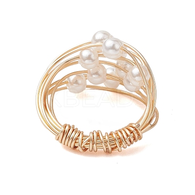 Copper Wire Wrapped Finger Rings RJEW-JR00684-1