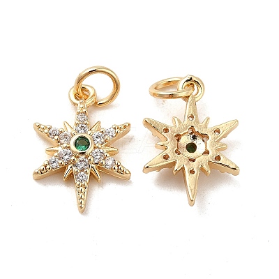 Rack Plating Brass Micro Pave Cubic Zirconia Pendants LS-KK-E081-10G-1
