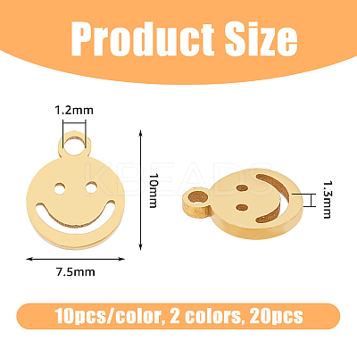 20Pcs 2 Colors 304 Stainless Steel Pendants FIND-DC0004-97-1