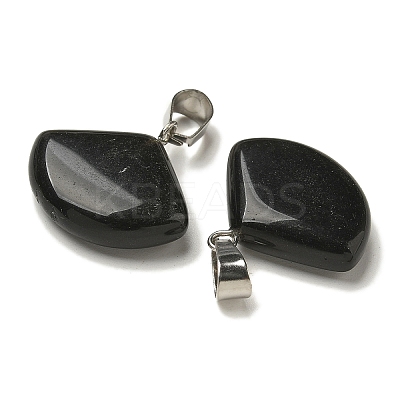 Natural Obsidian Pendants G-Z067-05P-02-1