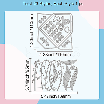 Envelope Theme Carbon Steel Cutting Dies Stencils DIY-WH0309-1293-1