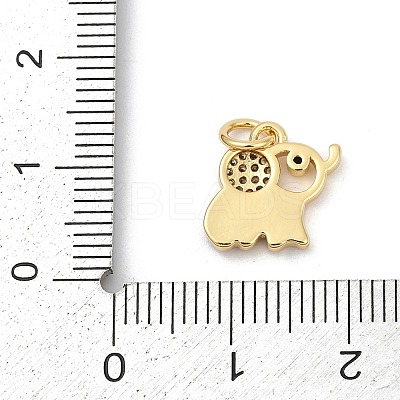 Brass Pave Cubic Zirconia with Enamel Pendants KK-U062-37G-02-1
