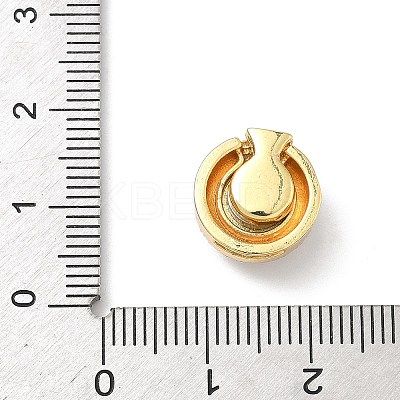 Brass Micro Pave Clear Cubic Zirconia Magnetic Clasps KK-Z139-01G-03-1