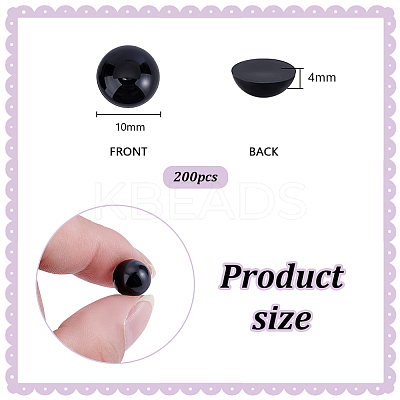 Acrylic Half Round Beads OACR-PH0004-63B-1