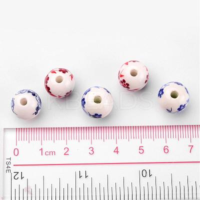 Floral Printed Porcelain Beads PORC-CF187Y-CF190Y-1