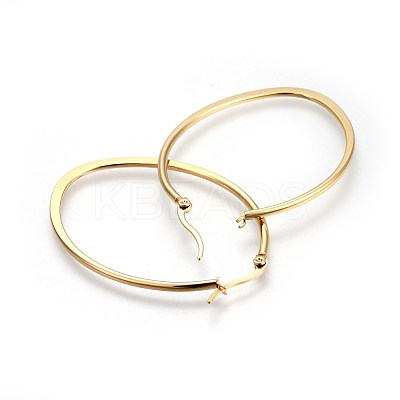 201 Stainless Steel Hoop Earrings LS-EJEW-A053-06A-G-1