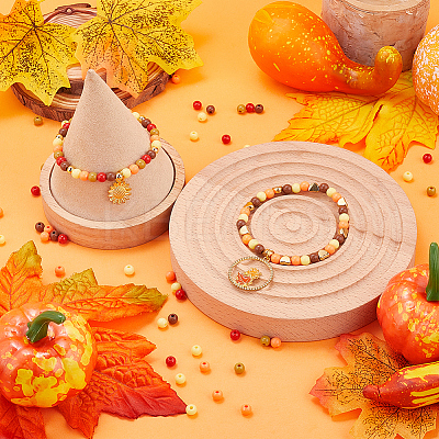 Thanksgiving Day Theme 1500Pcs 5 Colors Opaque Acrylic Beads MACR-SP0001-01A-03-1
