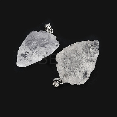 Raw Rough Natural Quartz Crystal Pendants G-G162-01P-03-1
