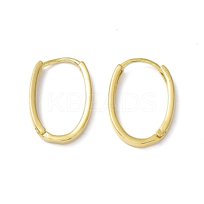 Brass Oval Hinged Hoop Earrings for Men Women KK-A172-35G-1