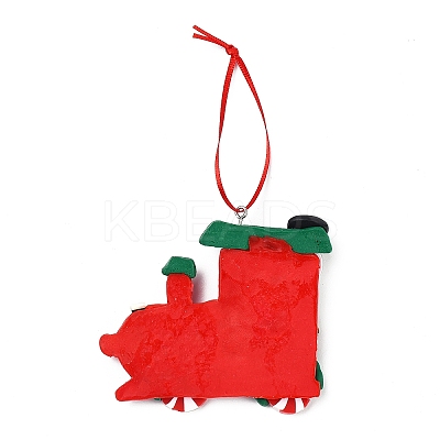 Christmas Car Handmade Polymer Clay Pendant Decorations LS-HJEW-P017-03A-1