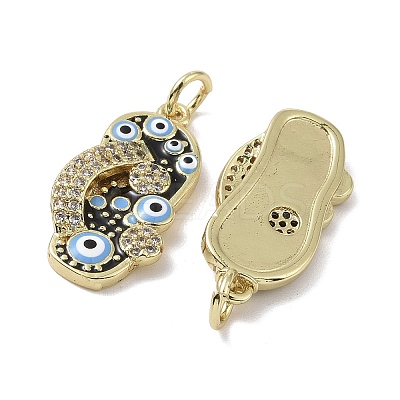 Real 18K Gold Plated Brass Micro Pave Cubic Zirconia Pendants KK-L209-073G-02-1