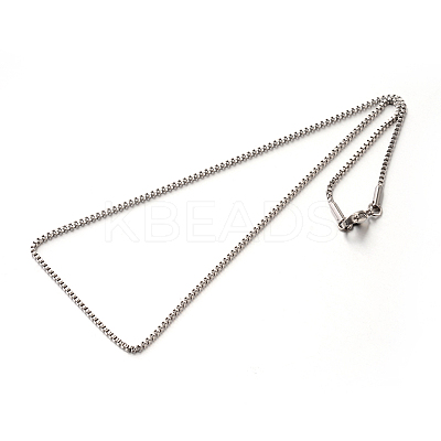 Tarnish Resistant 304 Stainless Steel Box Chain Necklaces STAS-M174-022P-A-1