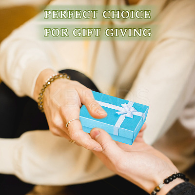 Rectangle Paper Jewelry Storage Gift Boxes with Bowknot LS-CON-TAC0014-09B-1