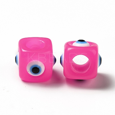 Resin Evil Eye European Beads RESI-A021-05-1