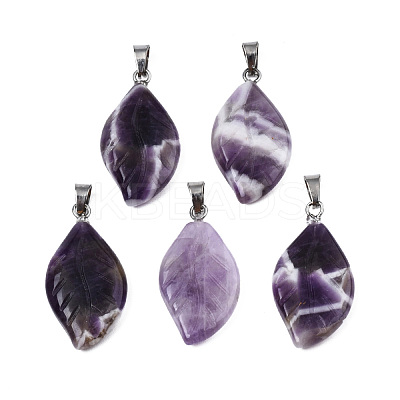 Natural Amethyst Pendants G-S364-076A-02-1