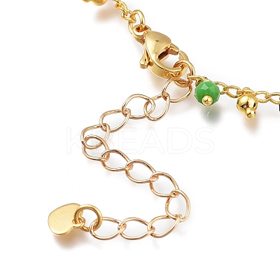 Brass Curb Chains Anklets AJEW-AN00310-1
