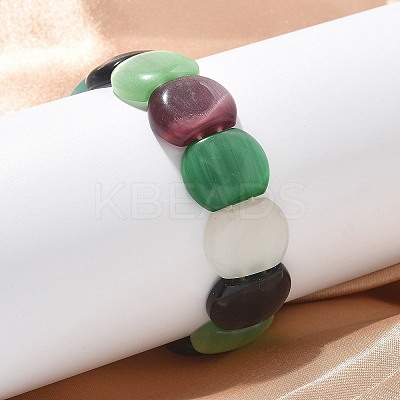 Handmade Lampwork Beaded Stretch Bracelets for Men Women BJEW-G738-01A-06-1