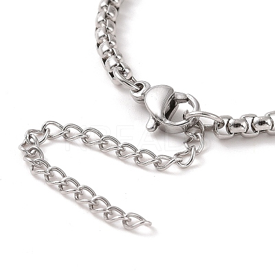 Tarnish Resistant 304 Stainless Steel Sailor's Knot Charm Bracelet with Box Chains BJEW-P282-01P-1