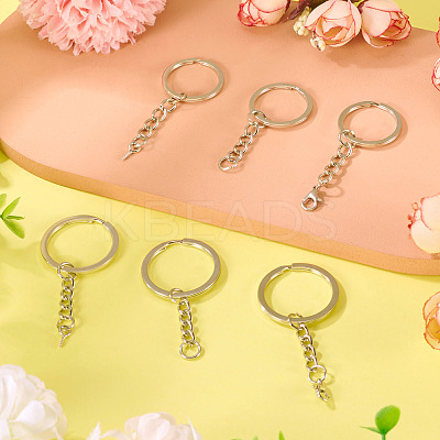 60Pcs 6 Styles Iron Split Key Rings FIND-TA0008-13-1