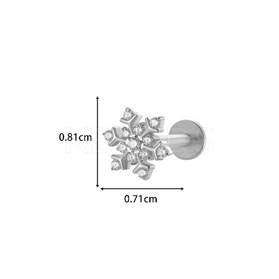 Titanium Alloy Micro Pave Cubic Zirconia Cartilage Earrings WGCFBAF-16-1