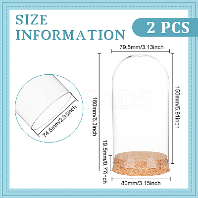 Glass Dome Cover LS-AJEW-WH0505-27-1