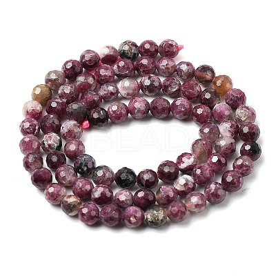 Natural Plum Blossom Tourmaline Beads Strands G-G344-C01-6mm-1