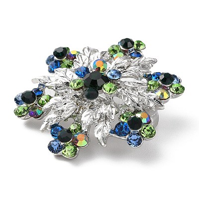 Snowflake Silver Color Plated Alloy Brooch JEWB-B007-02-1