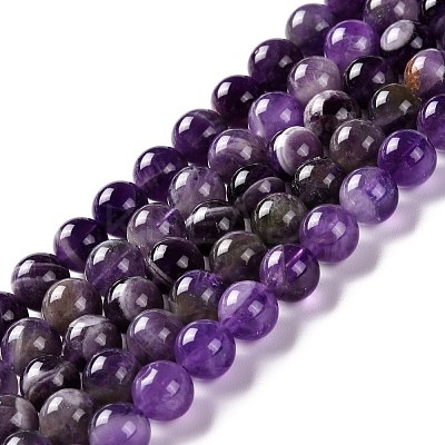 Natural Chevron Amethyst Beads Strands G-S030-7.5mm-1