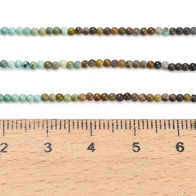 Gradient Color Natural HuBei Turquoise Beads Strands G-A322-A03-2mm-1
