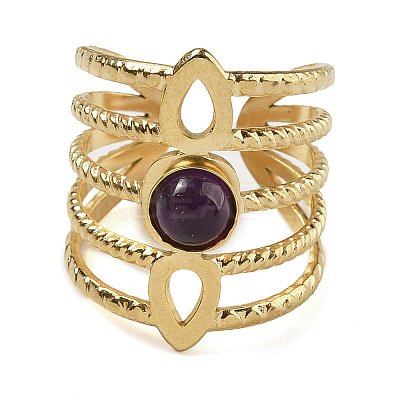 Natural Amethyst Finger Rings RJEW-U027-08G-05-1