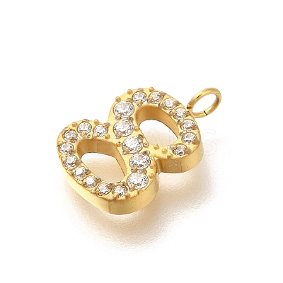 Ion Plating(IP) 304 Stainless Steel Micro Pave Cubic Zirconia Pendants STAS-H228-01G-08-1