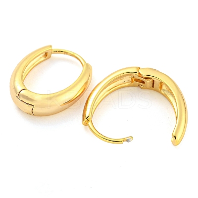 Oval Brass Huggie Hoop Earrings for Women EJEW-M255-01G-1