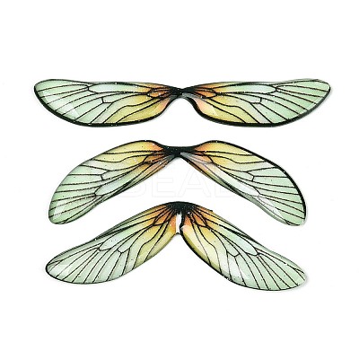 3Pcs Transparent Epoxy Resin Butterfly Wings Cabochons X-RESI-N045-11A-1