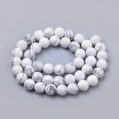 Natural Howlite Beads Strands X-G-S259-47-10mm-1