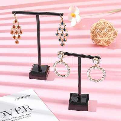 T Bar Organic Glass Earring Display Stand EDIS-G001-02-1