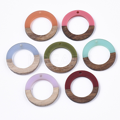 Resin & Walnut Wood Pendants RESI-S358-04-1