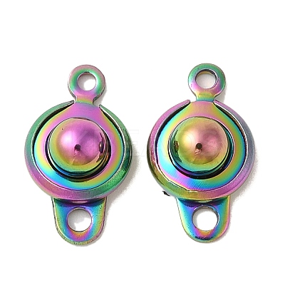 201 Stainless Steel Snap Clasps STAS-K148-11RC-1