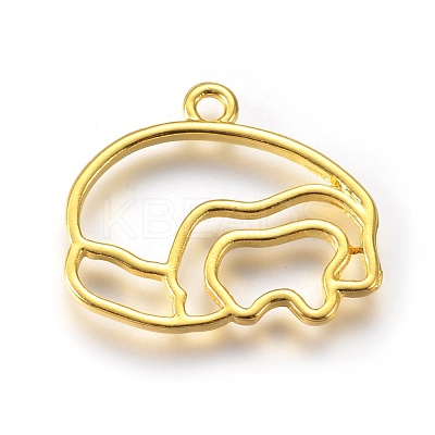 Zinc Alloy Open Back Bezel Pendants PALLOY-WH0036-18G-1