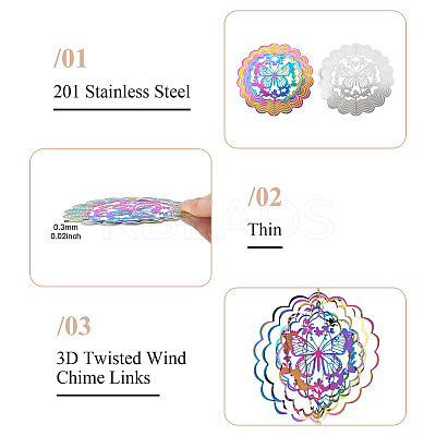 2Pcs 2 Colors 201 Stainless Steel Connector Charms/Links STAS-TA0005-57-1