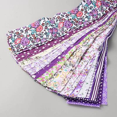 40Pcs 20 Styles Flower Pattern Cotton Fabric for Quilting and Sewing FIND-SZC0009-12E-1