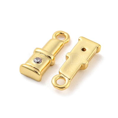 Rack Plating Brass Micro Pave Cubic Zirconia Charms KK-C038-06G-1