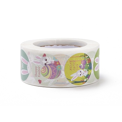8 Patterns Easter Theme Self Adhesive Paper Sticker Rolls X1-DIY-C060-03N-1