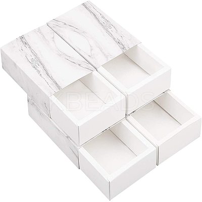 Marble Pattern Paper Drawer Boxes CON-WH0071-06C-1