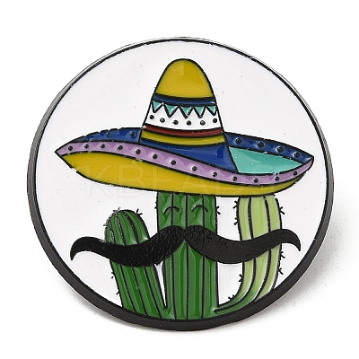 Cactus with Hat Enamel Pin JEWB-H013-01EB-03-1