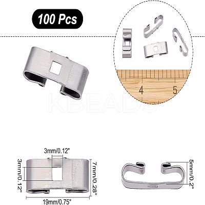 100Pcs Bolo Tie Slides Clasp Accessories IFIN-CA0001-54-1