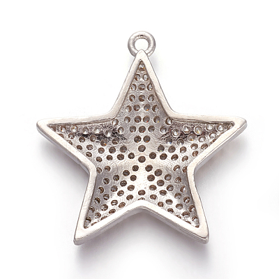 Brass Micro Pave Cubic Zirconia Pendants ZIRC-E158-02-1