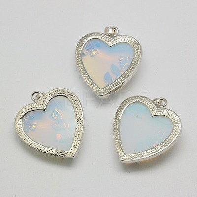 Heart Opalite Pendants X-GP356-5-1