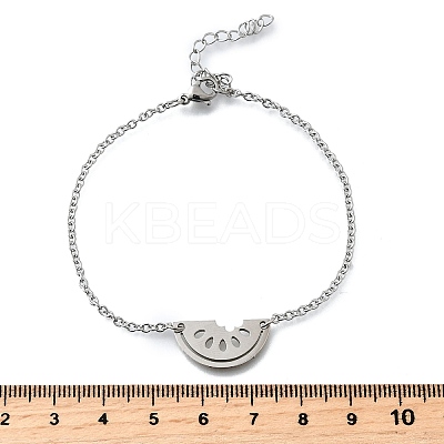 Funny 201 Stainless Steel  Watermelon Link Bracelets BJEW-B128-01P-1