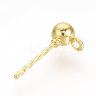 Iron Ball Stud Earring Findings X-KK-R071-09G-1